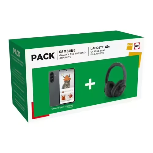 Samsung PACK SMARTPHONE SAMSUNG GALAXY A56 6,7" 5G NANO SIM GRAPHITE + CASQUE SANS FIL LACOSTE